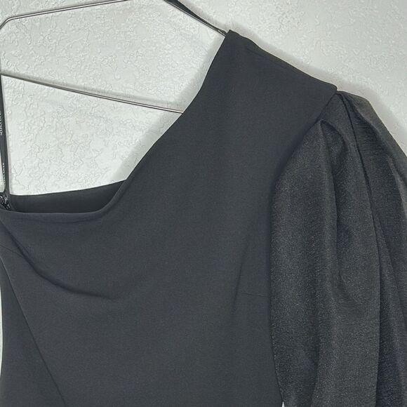 New Solace London Iona Black One Sleeve Mini Dress Size 4 - Picture 3 of 16